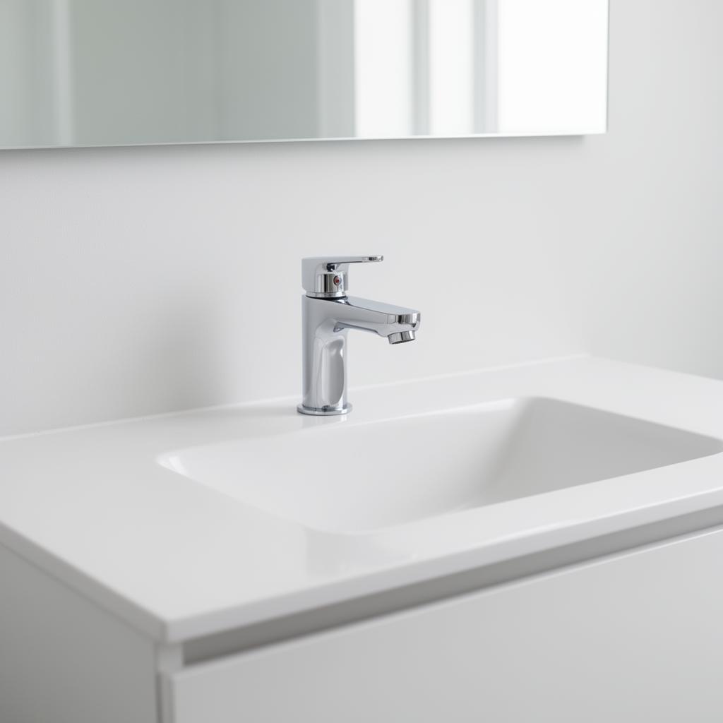 Newly installed bathroom faucet